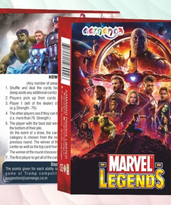 Aamango Marvels Red Trump Cards – Marvel Super Heroes & Villains Collectible Card Game | 63 Cards Pack Featuring Iron Man, Spider-Man, etc