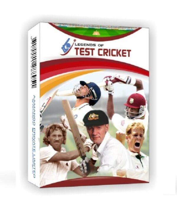 Legends of Test Cricket Trump Cards (Only Retired cricketers Included)63 Cards in a Pack With Accurate Data and exciting Pics Contains Players from Eight different countries - India, Aus, Eng, WI, Pak, SL, NZ & SA No player is repeated